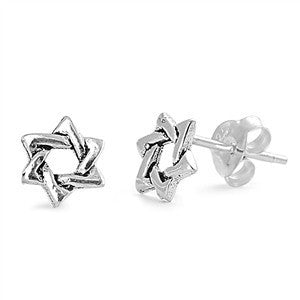 Sterling Silver Star of David Stud Earrings - Blades and Bling Sterling Silver Jewelry