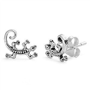 Sterling Silver Lizard Stud Earrings - Blades and Bling Sterling Silver Jewelry