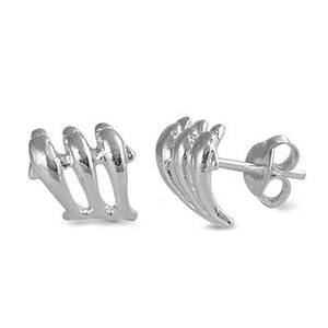 Sterling Silver Multi Dolphin Stud Earrings - Blades and Bling Sterling Silver Jewelry