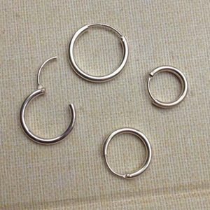 .925 Sterling Silver Hoop Earrings Kids Baby Childs Ladies Mens Continuous 8mm-80mm