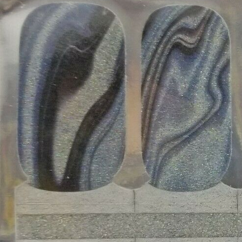 Blue and Silver Marble Glitter Nail Strips Wraps
