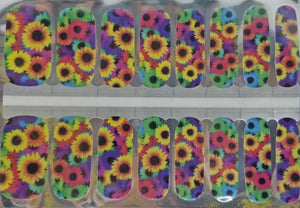 Sunflower nail polish wraps strips stickers