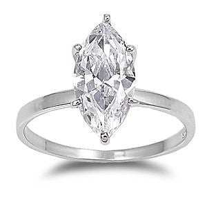 Sterling Silver CZ 3 carat Marquise Diamond Engagement Ring size 5-9 - Blades and Bling Sterling Silver Jewelry