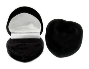 Black velvet heart ring gift box