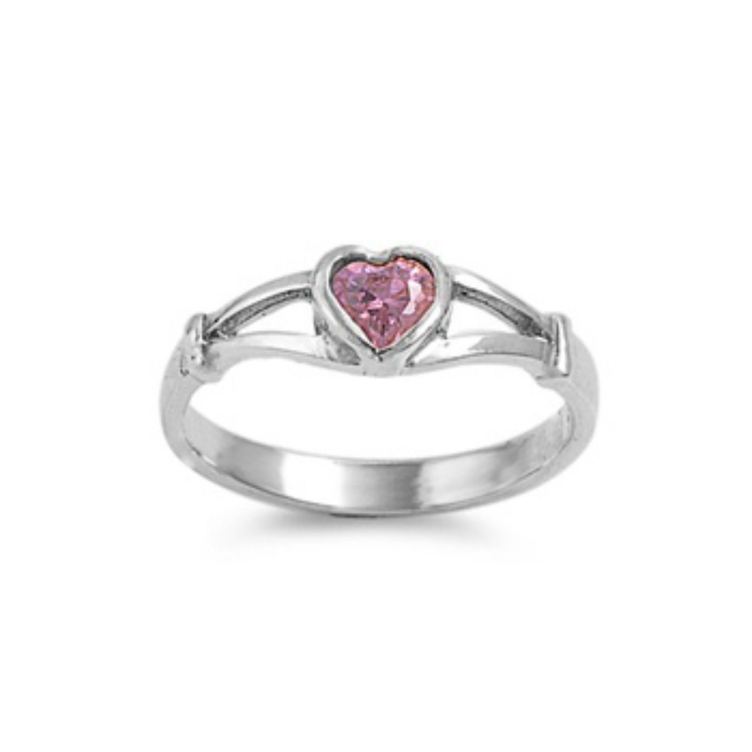 Womens and girls pink heart ring