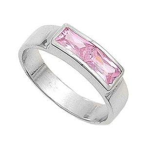 Sterling Silver Pink CZ Ring Size 1-5 by Blades and Bling Sterling Silver Jewelry