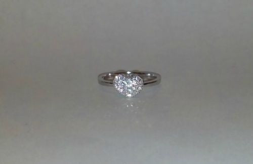 Sterling Silver CZ Heart Engagement Ring size 5-9 - Blades and Bling Sterling Silver Jewelry