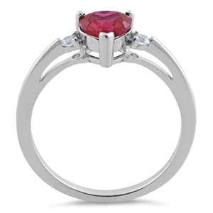 Red ruby heart ring