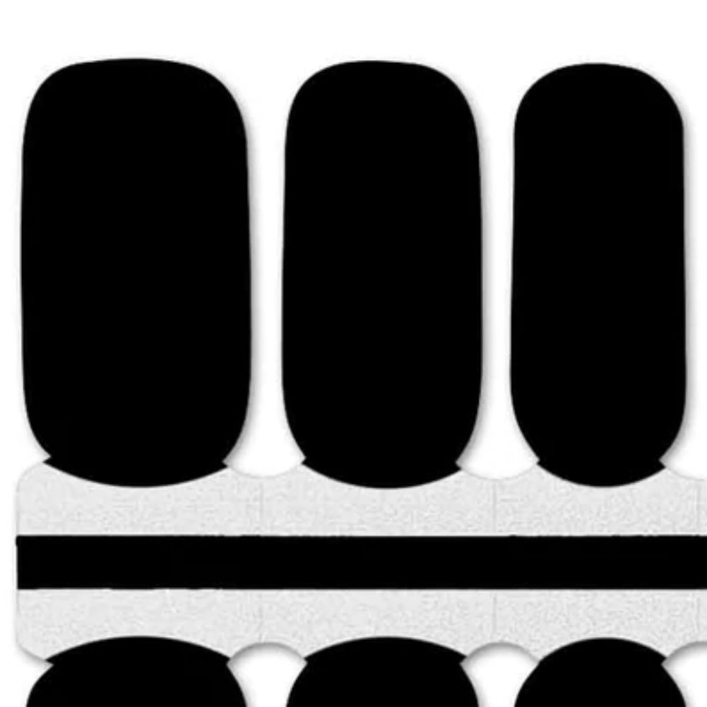 Solid black nail polish wrap stickers