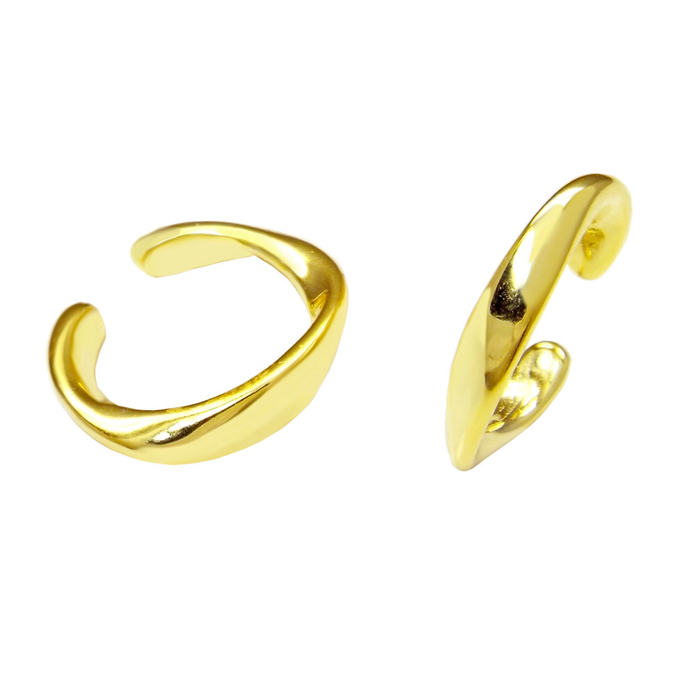 .925 Sterling Silver Gold Ear Cuffs Earrings Ladies Girls Mens Unisex