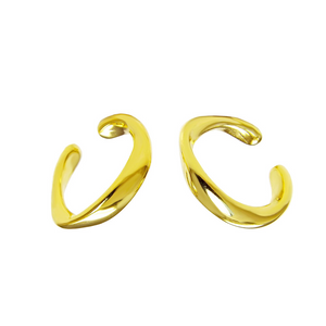 .925 Sterling Silver Gold Ear Cuffs Earrings Ladies Girls Mens Unisex