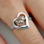 Silver Love heart ring