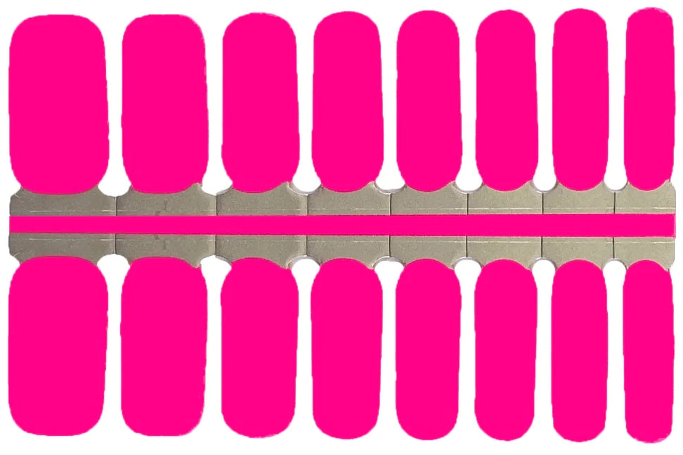 Neon pink nail polish wraps stickers
