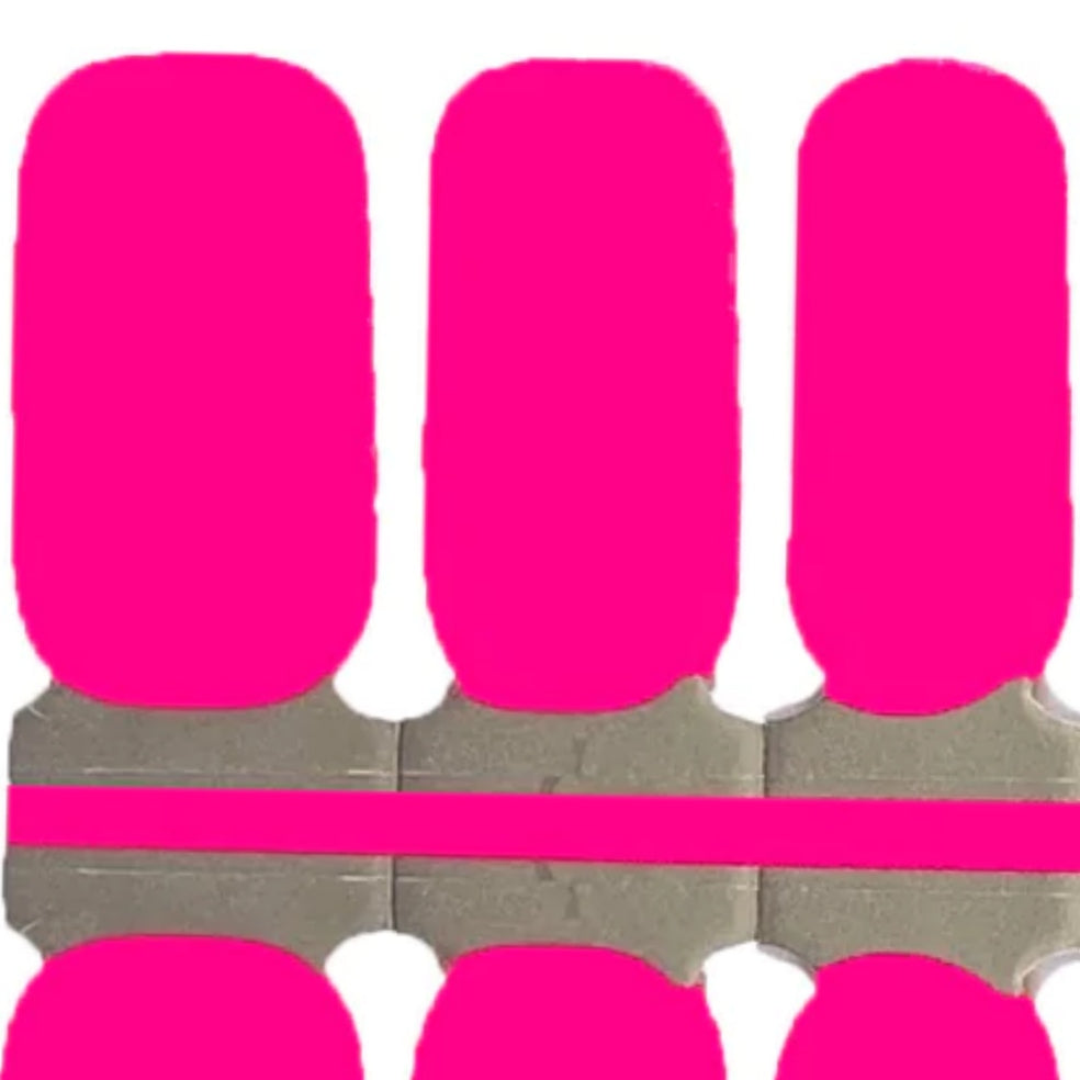 Neon pink nail wraps strips