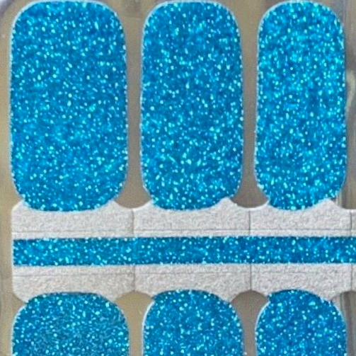 Blue glitter nail wraps