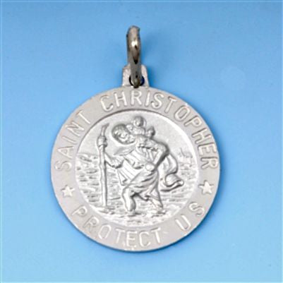 Sterling Silver St. Christopher Protect Us Protection Medal Medallion pendant - Blades and Bling Sterling Silver Jewelry