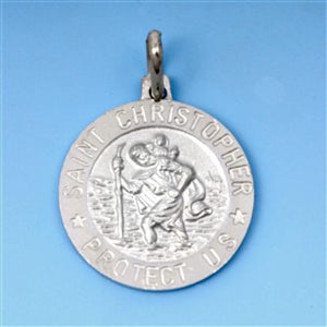 Sterling Silver St. Christopher Protect Us Protection Medal Medallion pendant - Blades and Bling Sterling Silver Jewelry