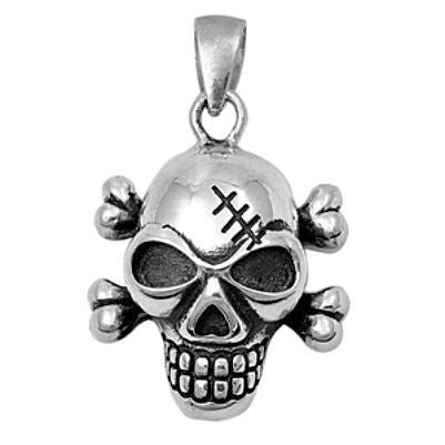 Sterling Silver Skull and Cross Bones pendant - Blades and Bling Sterling Silver Jewelry