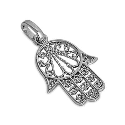 Sterling Silver Hand of God Cable Rope Twist pendant - Medium - Blades and Bling Sterling Silver Jewelry