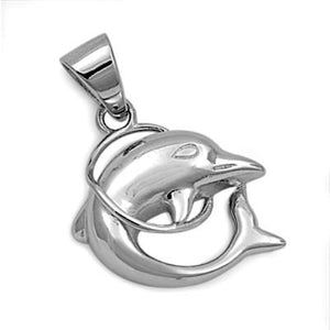 Sterling Silver Jumping Dolphin pendant - Blades and Bling Sterling Silver Jewelry