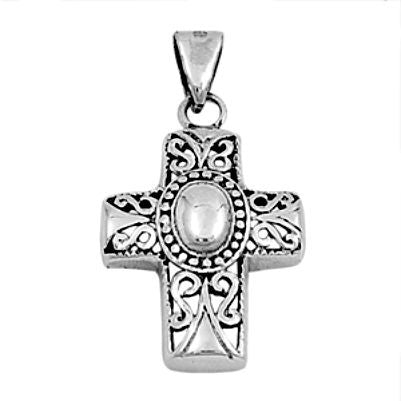 Sterling Silver Southwestern Cross Crucifix Religious pendant - Blades and Bling Sterling Silver Jewelry