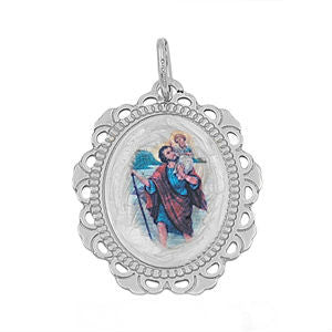 Sterling Silver St. Joseph Oval Medallion pendant - Blades and Bling Sterling Silver Jewelry