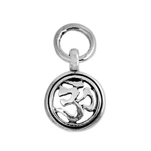 Sterling Silver Om Meditation Religious Symbol Circle pendant - Blades and Bling Sterling Silver Jewelry