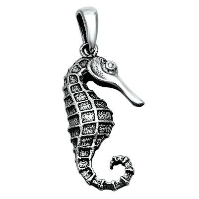 Sterling Silver Seahorse pendant (Sea Horse) Good Luck charm - Blades and Bling Sterling Silver Jewelry