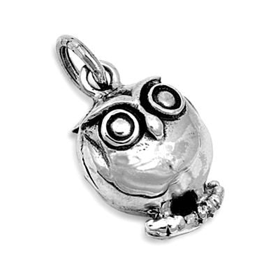 Sterling Silver Tiny Cute Owl pendant - Blades and Bling Sterling Silver Jewelry