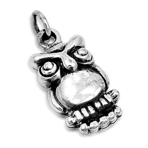 Sterling Silver Wise Old Owl on Branch pendant