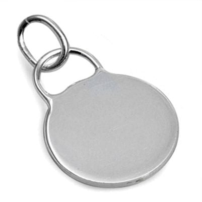 Sterling Silver Blank Engravable Round Dog Tag pendant - Blades and Bling Sterling Silver Jewelry