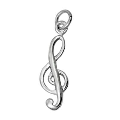Sterling Silver Music Note G Clef Musical pendant - Blades and Bling Sterling Silver Jewelry