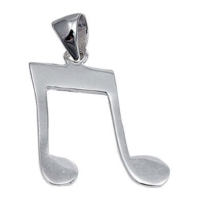 Sterling Silver Music Note Double Eighth Note Musical pendant - Blades and Bling Sterling Silver Jewelry