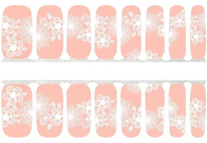 Lace flower nail polish wraps strips