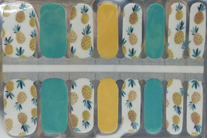 Pina Colada Pineapples Mixed Manicure Nail Polish Wraps Strips For Ladies and Girls