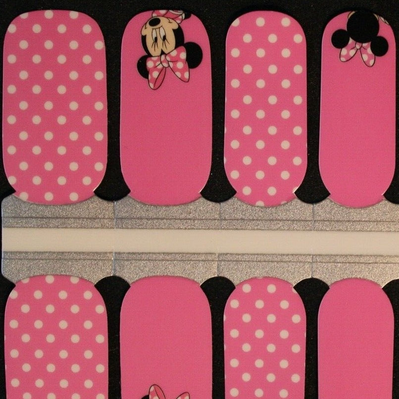 Pink mouse nail polish wraps strips