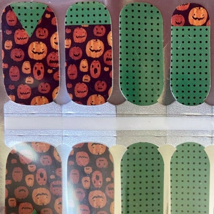 Jack-o-lanterns and polka dots nail polish wraps strips