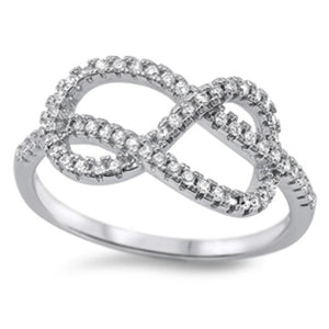 Sterling Silver Modern Infinity Knot Round Cut CZ Ring size 4-10 by  Blades and Bling Sterling Silver Jewelry