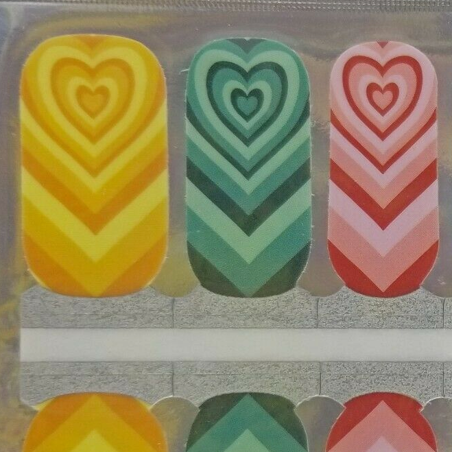 Rainbow Hearts Infinity Nail Polish Wraps Strips For Ladies and Girls