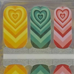 Rainbow Hearts Infinity Nail Polish Wraps Strips For Ladies and Girls