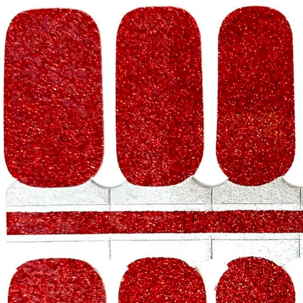 Red glitter nail polish wraps