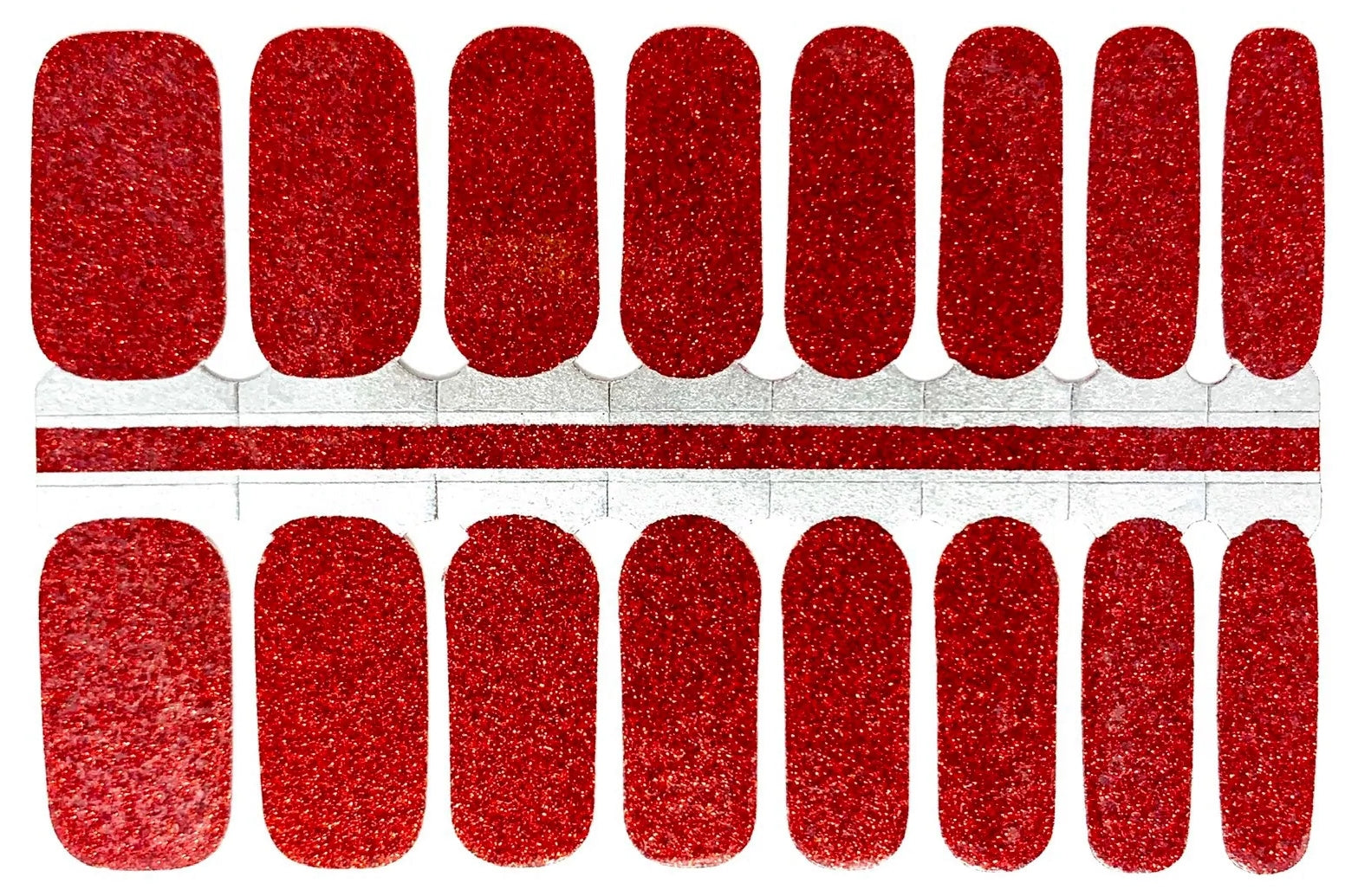 Fine red glitter nail polish strips stickers