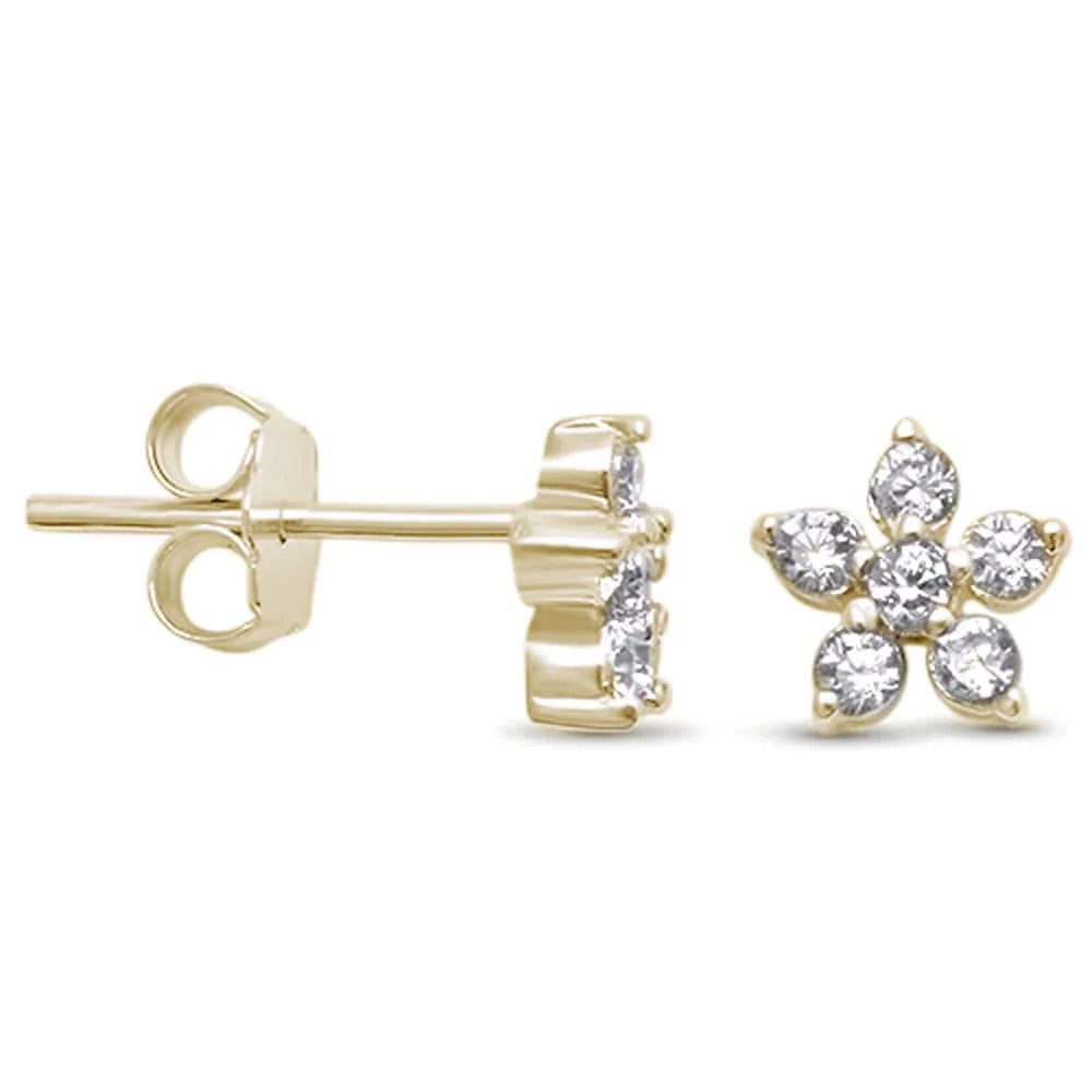 Yellow gold plated CZ stud earrings