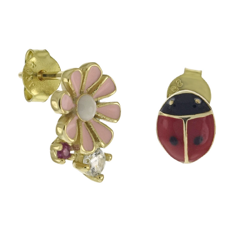 Gold ladybug earrings