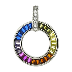 Unisex rainbow circle pendant