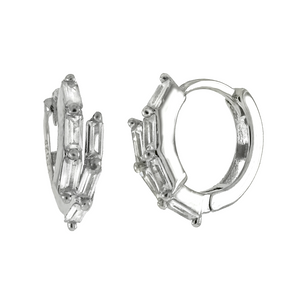 Womens and girls cubic zirconia huggie hoop earrings