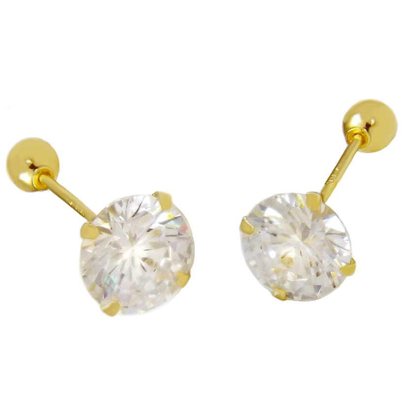 Unisex 14K yellow gold stud earrings