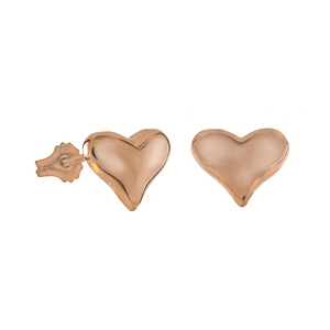 Womens and girls rose gold hearts earrings
