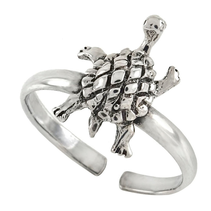 .925 Sterling Silver Turtle Ring Ladies and Kids Adjustable Size Ring Toe Midi Thumb Knuckle