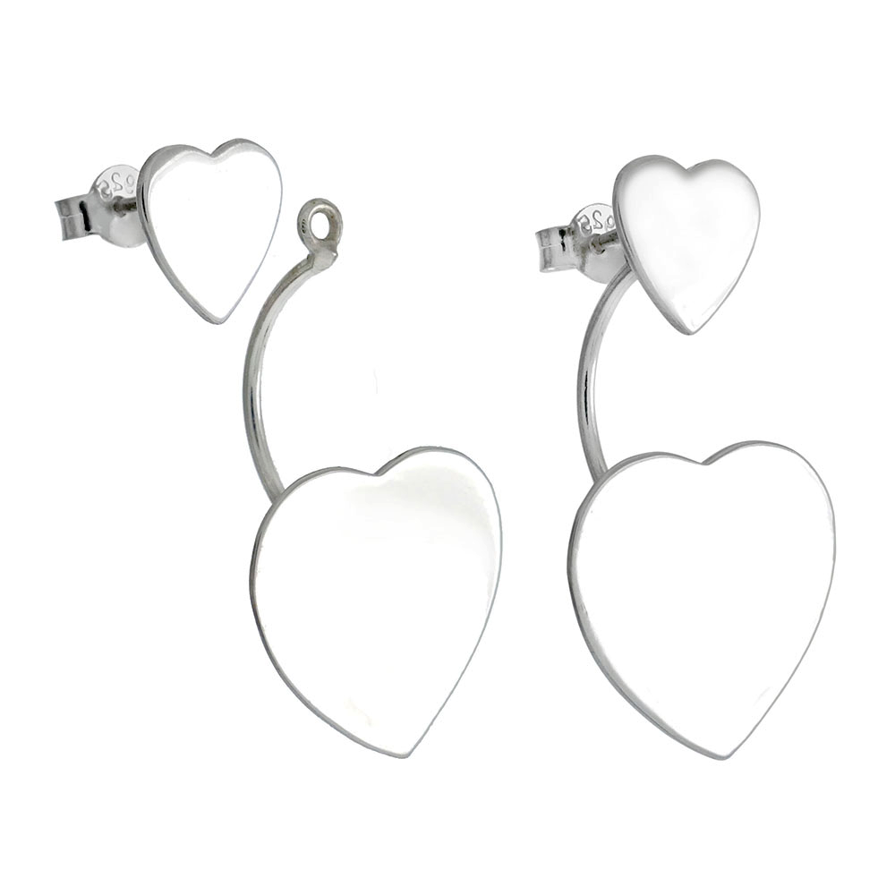 2 pairs heart earrings
